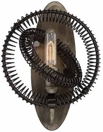 Eurofase 31385-015 Orbita Vintage Bronze Coiled Rings Wall Sconce, 1 Edison Light Bulb, 13.75 inch High - Model 31385-015Vintage Bronze