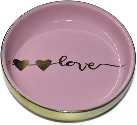Ceramic Tray Love Dish Bowl Jewelry Holder Trinket Tray for Rings Earrings Necklace Organizer,Bridesmaid Christmas Birthday Gift for Women Girls
