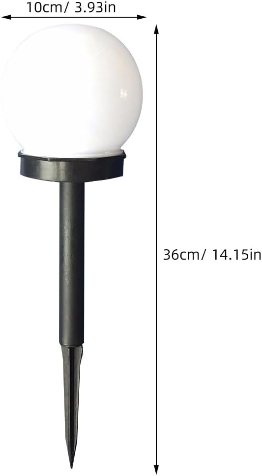 GALPADA 4pcs Solar Path Lights Outdoor White Glow Bubble Shaped Lawn LED Sphere Lights with Solar Panel for Garden Landscape Lighting