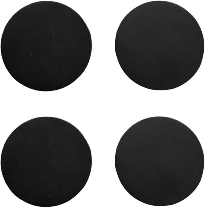 Real Natural Grain Leather Coasters – Durable Non-Slip (Black) Distressed Design, Set of 4 for Table Protection in Home, Office, Kitchen, and Bar