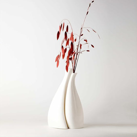 Nordic Style Ceramic Vase, Minimalist Design (Pack of 2)