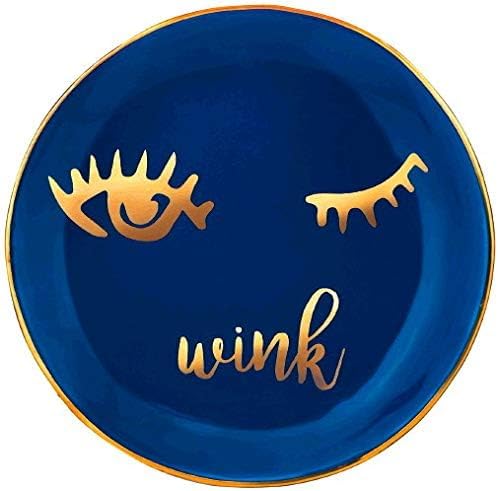 Stephanie Imports Wink Ceramic Trinket Plate and Decorative Jewelry Dish