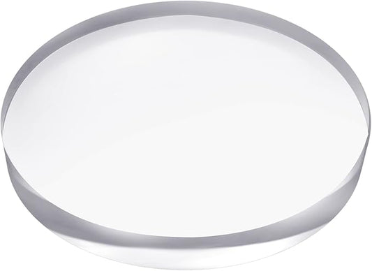 CiaoHER 1in Thickness 9in Diameter Acrylic Disc Display Block Clear Polished Round Pedestal Stand Riser 9" x 9" x 1", 1 Pack