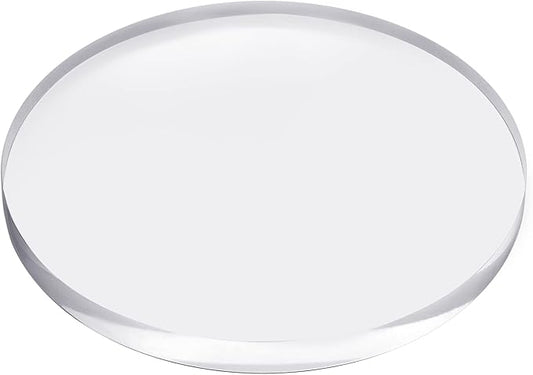 CiaoHER 1in Thickness 12in Diameter Acrylic Disc Display Block Clear Polished Round Pedestal Stand Riser 12" x 12" x 1", 1 Pack