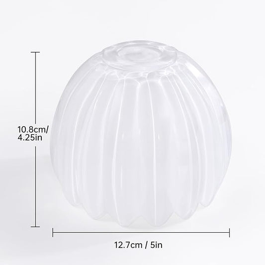 Tulip Storage Container, Jewelry Catchall Bowl, Ring Holder Jewlery Tray Trinket Dish, 5" Dia. * 4.25" H, White Glass, Thick and Exquisite, 2 Pack