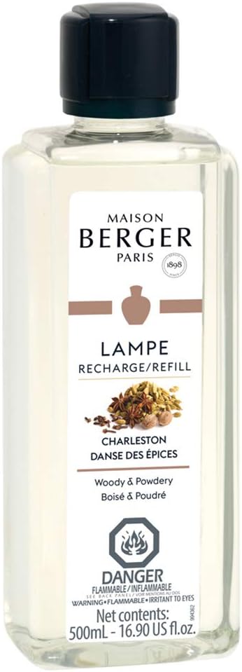 Charleston | Lampe Berger Fragrance Refill by Maison Berger | for Home Fragrance Oil Diffuser | Purifying and perfuming Your Home | 16.9 Fluid Ounces - 500 milliliters | Made in France