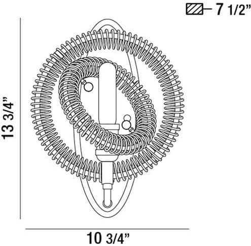 Eurofase 31385-015 Orbita Vintage Bronze Coiled Rings Wall Sconce, 1 Edison Light Bulb, 13.75 inch High - Model 31385-015Vintage Bronze
