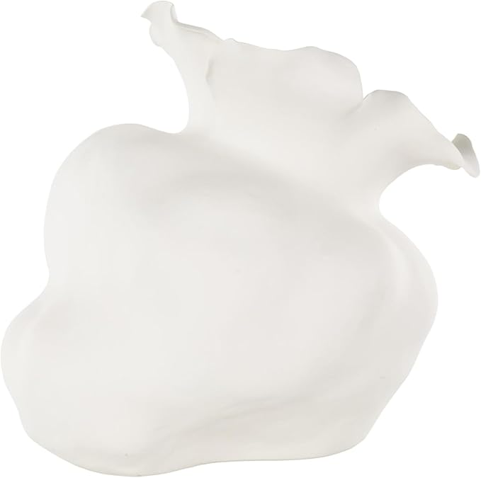 Deco 79 Ceramic Abstract Decorative Vase Floral Inspired Centerpiece Vase, Flower Vase for Home Decoration 11" x 11" x 13", White