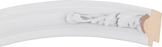 OVALCREST Round Beveled Wall Mirror for Home Decor - Florence Style - Linen White - 28x28 Outside Dimensions