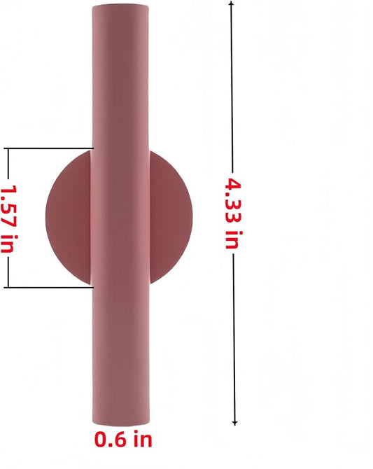 Adhesive Metal Wall Vase Holder - Decorative Tube for Dried/Faux Floral Display, Rust-Resistant Home & Office, Dining Room Also Suitable for Cemetery Memorial Display Decor (2 PCS Pink)