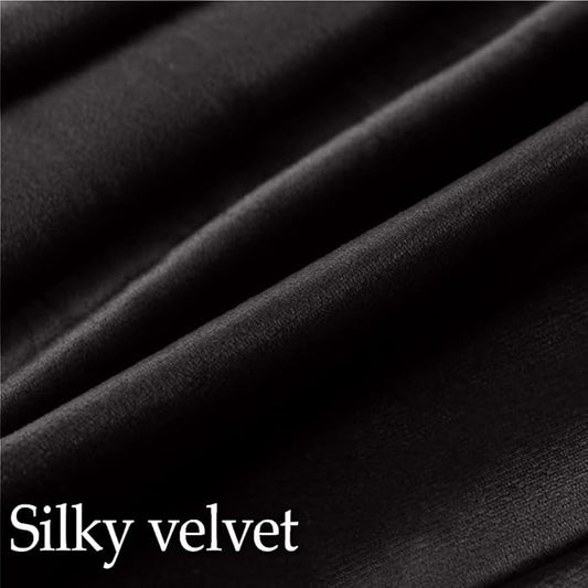 lalaLOOM Velvet Throw Pillow Covers, Set of 2, 24x24 Decorative Square Pillows Home Decor, Soft Accent Cases, Silky Machine Washable Pillowcases for Sofa, Couch, Bedroom, Living Room, Jet Black