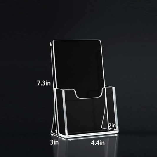 HIIMIEI Brochure Holder 4 x 6 inches, Acrylic Flyer Holder with 6 Pack, Plastic Stands for Displaying Flyer, Magazines, Pamphlets, Literature, Brochures, Booklets, Menu