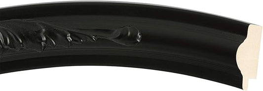 OVALCREST Round Beveled Wall Mirror for Home Decor - Florence Style - Matte Black - 34x34 Outside Dimensions
