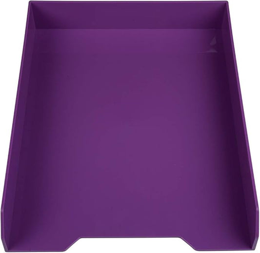 JAM PAPER Stackable Paper Trays - Purple - Desktop Document, Letter, & File Organizer Tray - 2/Pack