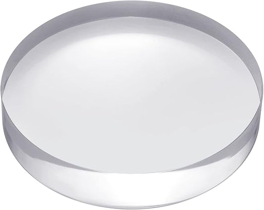 CiaoHER 1in Thickness 5in Diameter Acrylic Disc Display Block Clear Polished Round Pedestal Stand Riser 5" x 5" x 1", 1 Pack