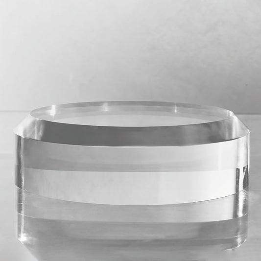 CiaoHER 2in Thickness Acrylic Disc Display Block Clear Polished Round Pedestal Stand Riser (7'' x 2'')