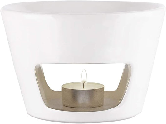 AROMATIKA - Oil Burner White - Large Ceramic Oil Burner - Best for Aromatherapy - Relaxation - Spa - Aroma Lamp - Aroma Burner (5.9 x 3.9 in) - 3 Candles Free