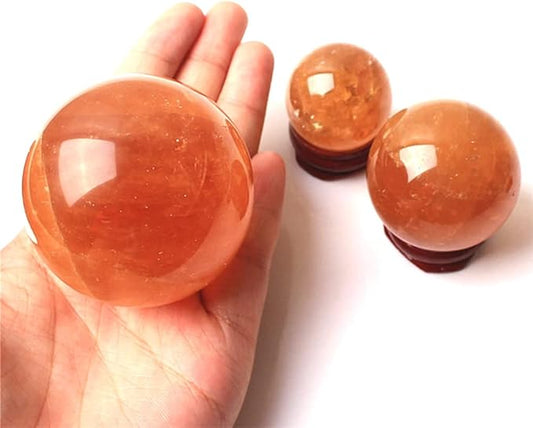 4 inch Natural Citrine Crystal Sphere Ball Feng Shui Ornament+Stand and One Free Bracelet (4inch(100mm))