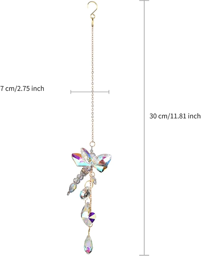 Hanging Prism Dragonfly Sun Catchers Indoor Window Rainbow Maker Sparkling Crystal Decor Sunlight Suncatcher