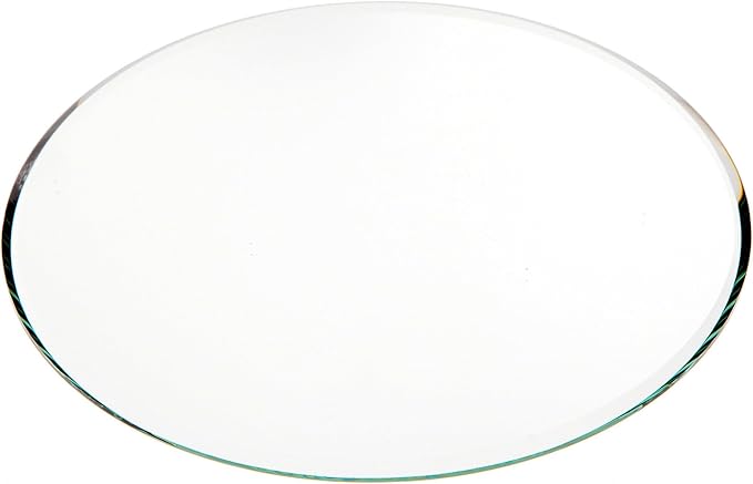 Plymor 6" Round, 3mm Thick Beveled Glass Mirror Circle, Pack of 24