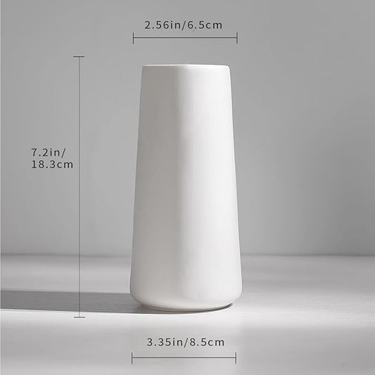 Ceramic Vases - Nordic Minimalism Style Decoration, Elegant Vase for Mantel, Table, Living Room Decoration, White Modern Geometric Decorative Flowers Vases for Home Decor