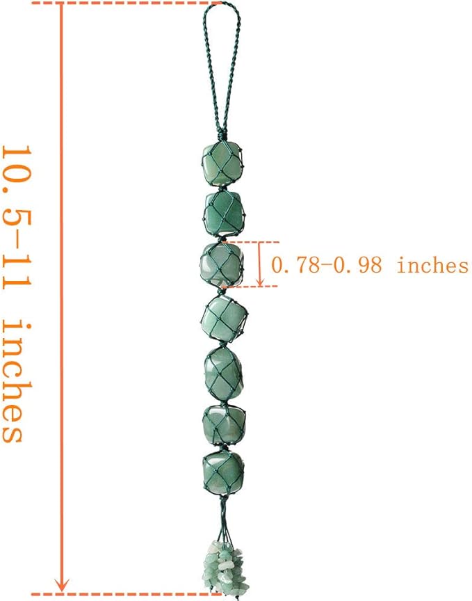Home Decor Hanging Ornaments - Green Aventurine Gemstone Set for Feng Shui and Reiki