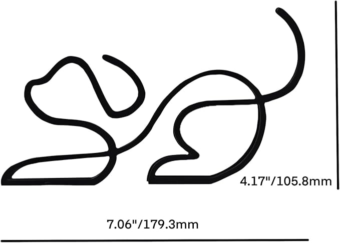 Minimalist Art Sculpture, Personalized Metal Abstract Metal Line Minimalist Art Crafts Creative Line Drawing Ornaments for Wall, Living Room, Home Office Desk Decoration (Line Dog)