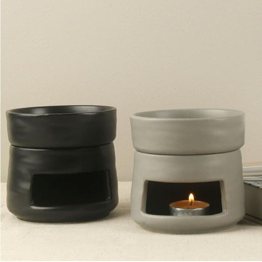 Ceramic Essential Oil Burner Tealight Candle Holder Decorative Aroma Diffuser Separable Brown