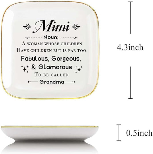 Mimi Ring Dish Jewelry Tray, Gifts for Mimi Birthday Christmas,to be Called Grandma