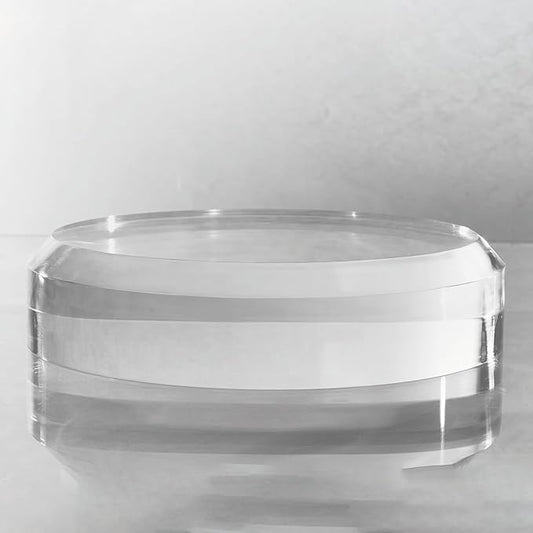 CiaoHER 2in Thickness Acrylic Disc Display Block Clear Polished Round Pedestal Stand Riser (9'' x 2'')