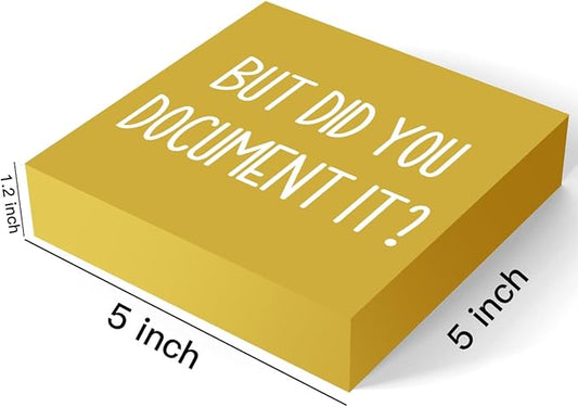 But Did You Document It Office Decor Wooden Box Sign Decorative Funny Office Wood Box Sign Home Rustic Farmhouse Square Desk Decor Sign for Shelf Office Desk Accessories 5 x 5 Inches(Yellow)