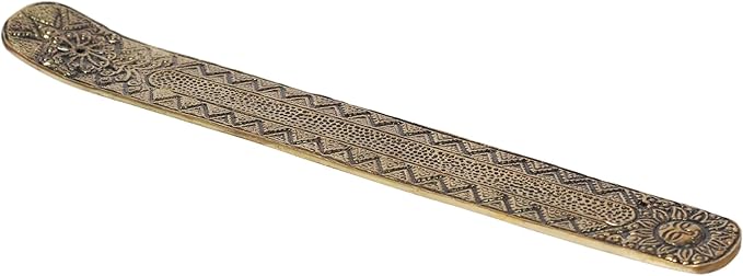 Hosley Sleek Metal Incense Stick Holder 9.5 Inches Long, Ash Catcher Design with Luxurious Gold Finish for Stylish Home Decor and Aromatherapy