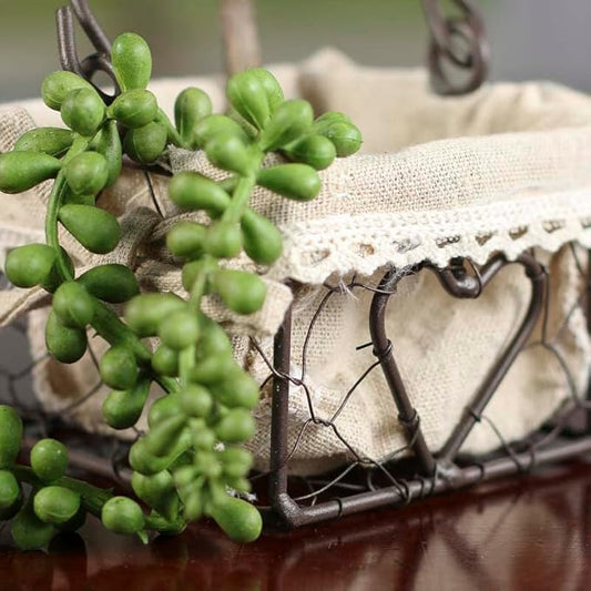 Factory Direct Craft Brown Chicken Wire Basket with Natural Linen Liner and Heart Accent. Use The Small Basket in Cottage, Coastal or Farmhouse Style Home Decorating.