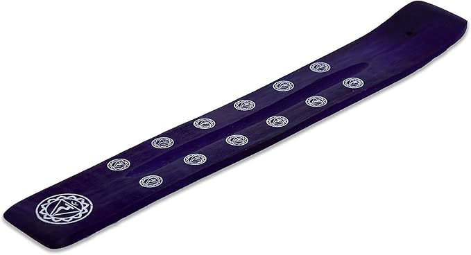 Bless-International Traditional-Handmade-Burner Wooden-Incense-Stick-Holder Ash-Catcher-Stand for-Aromatherapy-Meditation-Yoga (Heavens Blue) 10 Inches, Pack of 2