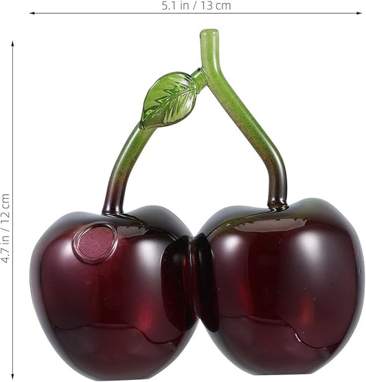 Garneck Glass Cherry Hydroponic Bud Vase Small Flower Vase for Home Décor and Office Floral Arrangements
