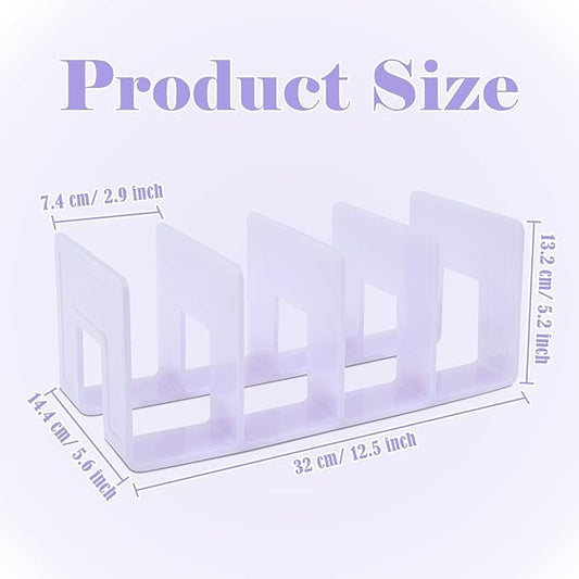 BAYTORY 2Pcs Acrylic File Holder Purse Organizer, Sturdy Desktop File Sorter Organizer, Binder Shelf for Office Desk Kitchen Shelf Closet (Purple)
