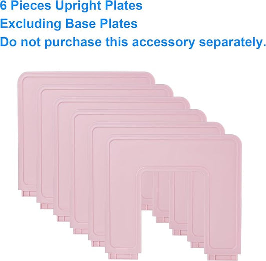 6 Pieces Upright Plates, Accessory Parts of Expandable File Folder Holder, Pink