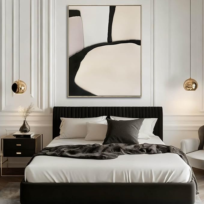 LEVERUP Black Line Art Posters Abstract Canvas Wall Artwork Modern Paintings Wall Decor for Dining Room Bedroom Office 32×40 Inchs Room Pictures