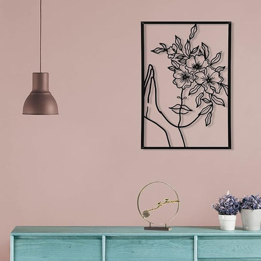 AGIOTA 3 Pcs Wall Decor Above Bed Minimalist Wall Art for Living Room Metal Line Art - Female Body, Black Room Decor for Bedroom Modern Wall Art for Indoor 15inch
