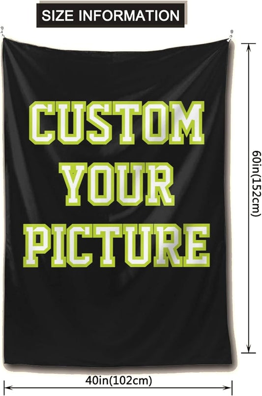 JINJUREN Custom Tapestry Upload Images Personalized Wall Decor Backdrop Poster For Bedroom 40 * 60 inch Vertical