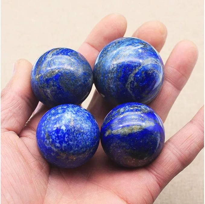 StoneStory Natural Lapis Lazuli Healing Crystal Sphere Ball for Reiki Balancing Meditation Energy Home and Office Decoration (4cm, Lapis Lazuli)
