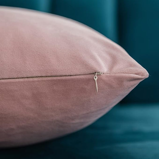 16x16 Throw Pillow Covers Pink: 2 Pack Cozy polyester Square Decorative Pillow Cases for Farmhouse Home Decor