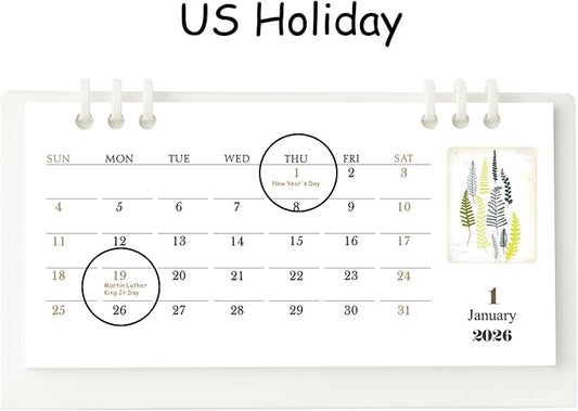 2026 Mini Desk Calendar New Year Standing Memo Notes Calendar 6.9" x 3.7" - White (Oct. 2025 to Dec. 2026)