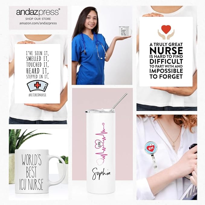 Andaz Press 11oz. Stainless Steel Campfire Coffee Mug Gift, This is What an Awesome Hospice Nurse Looks Like, 1-Pack, Birthday Gift Ideas Coworker Him Her, Includes Gift Box
