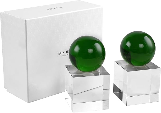 Crystal Bookends, 1 Pair of Decorative Tabletop Bookends for Office, Home, Desk, Comes with Gift Box