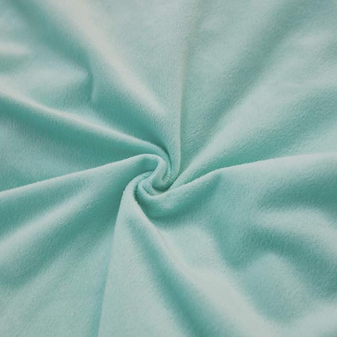 Uhamho Set of 2 Standard Queen Faux Fur Throw Pillow Covers Soft Velvet Decorative Pillowcases Zipper Closure(20 x 26 Inches Aqua)