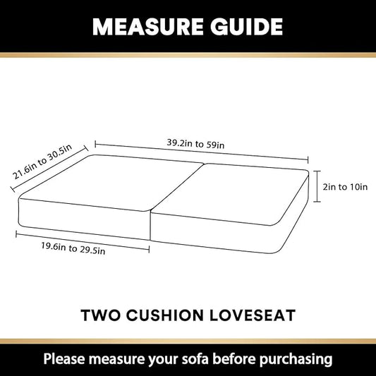 PrinceDeco Brown Furniture Cover, 2 Pcs Velvet Stretch Sofa Cushion Covers for Individual Cushions, Pet Friendly, Stay in Place, Machine Washable