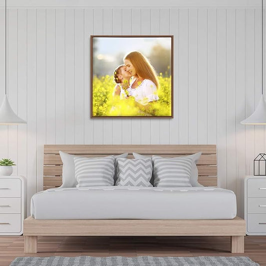 wall26 Framed Custom Canvas Wall Art for Living Room, Bedroom Canvas Prints for Home Decoration Ready to Hang - 24"x24", Natural Frame