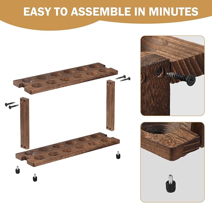 PEKER Wooden Egg Holder, 2-Tier Countertop Egg Rack, 24-Egg Capacity (Paulownia Wood), Farmhouse Kitchen Organizer for Fresh Eggs