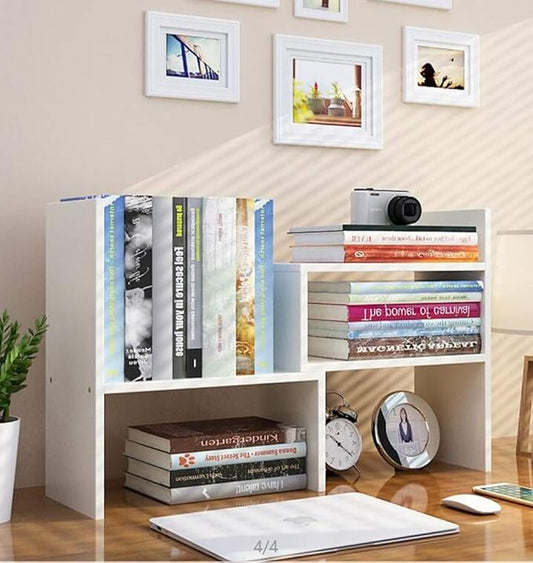 Sorfity Expandable Wood Desktop Bookshelf Desktop Organizer Office Storage Rack Wood Display Shelf - Free Style Display True Natural Stand Shelf Rack Assemble